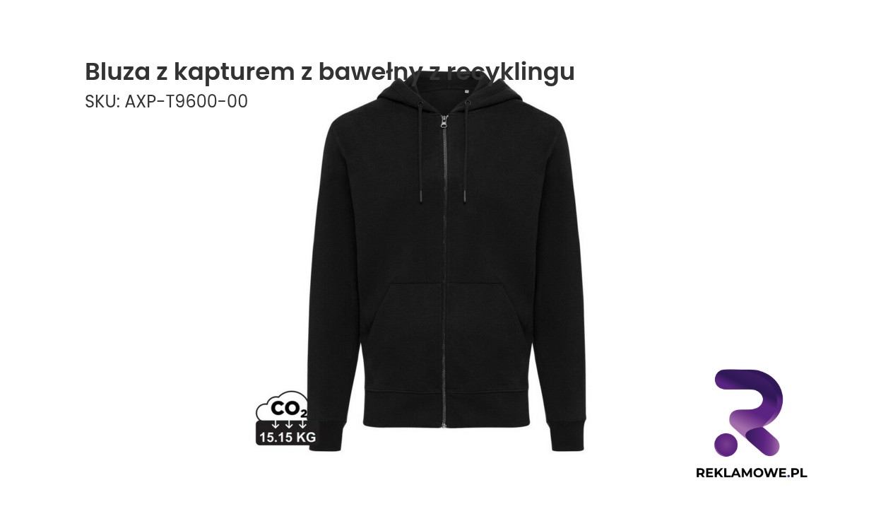 Bluza z kapturem wykonana z recyklingowanej bawełny