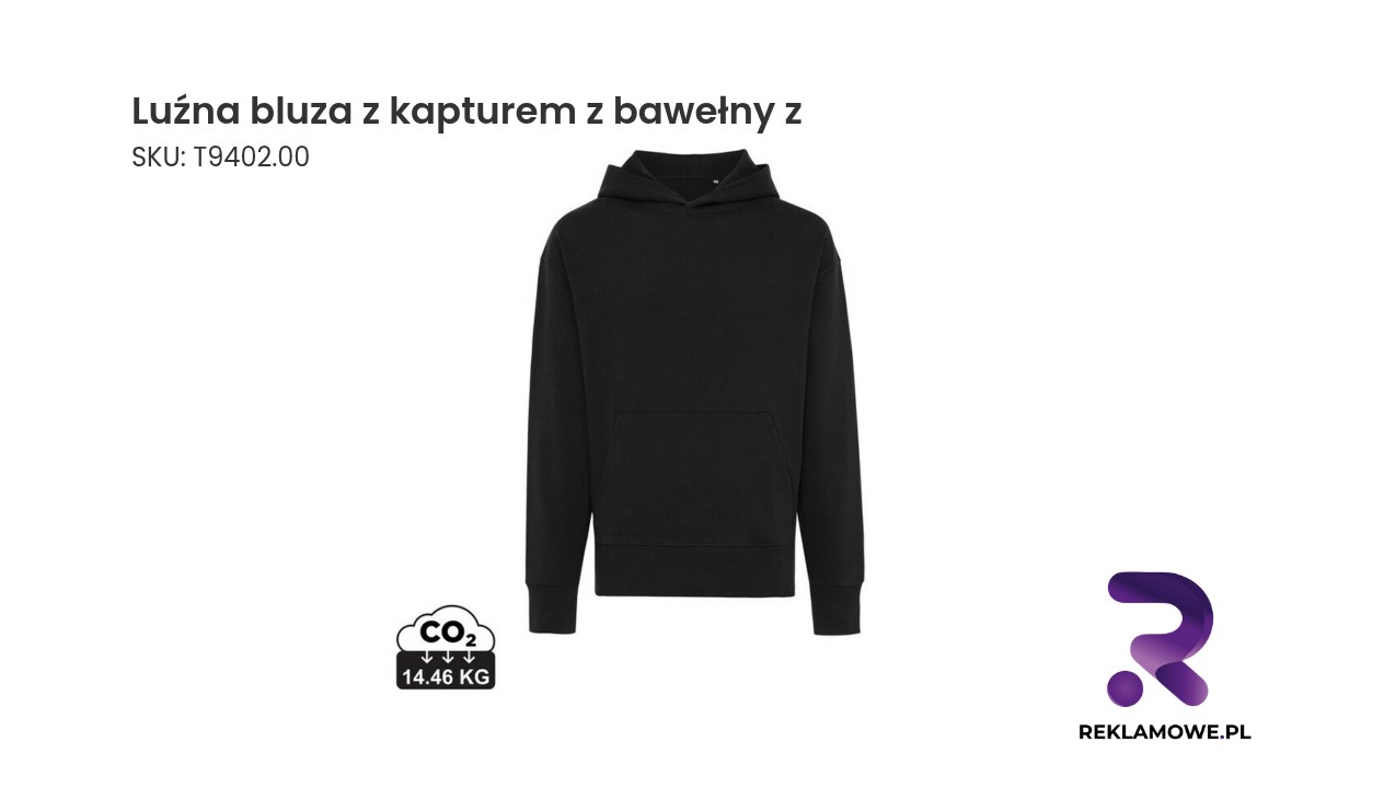Luźna bluza z kapturem wykonana z bawełny