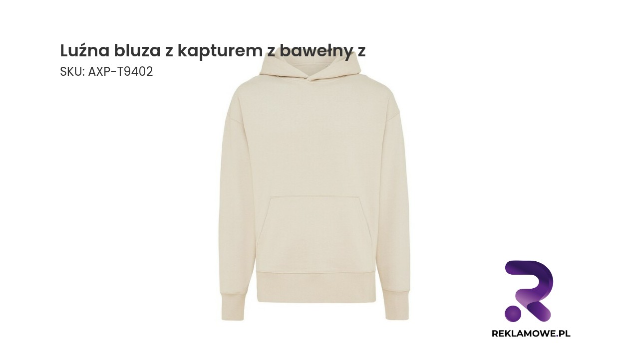 Luźna bluza z kapturem wykonana z bawełny