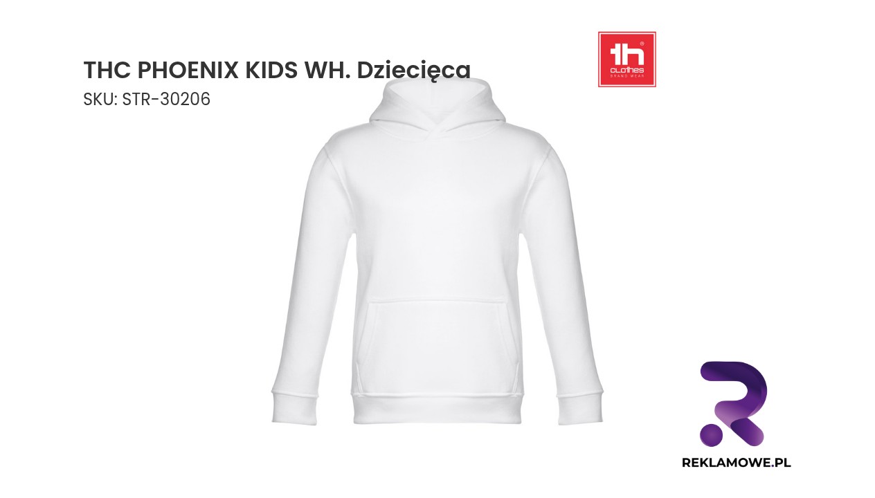 THC PHOENIX KIDS WH. Dziecięca niwersalna bluza z kaprurem Dziecięca koszulka THC Phoenix w kolorze białym