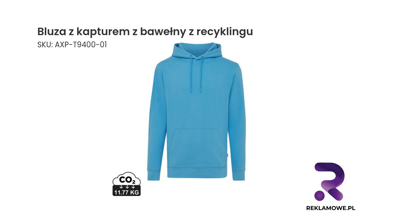 Bluza z kapturem wykonana z recyklingowanej bawełny