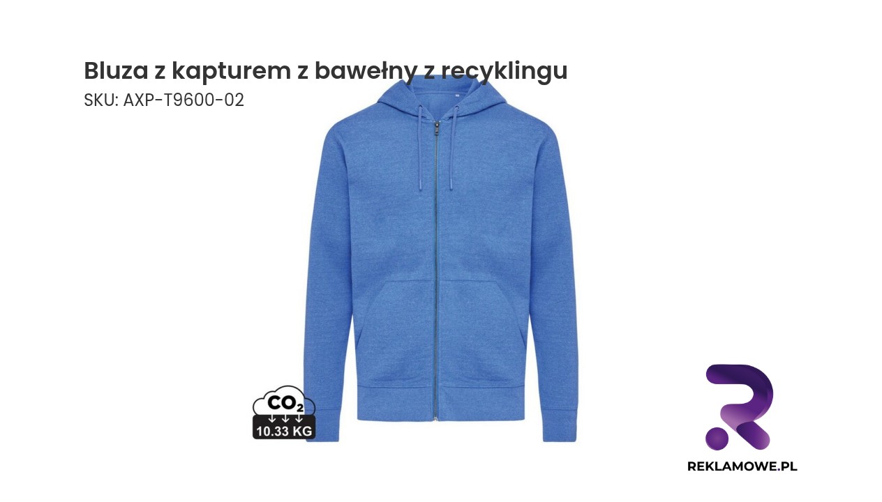 Bluza z kapturem wykonana z recyklingowanej bawełny