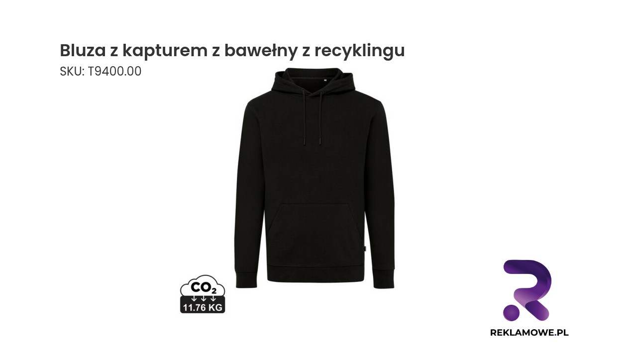 Bluza z kapturem wykonana z recyklingowanej bawełny