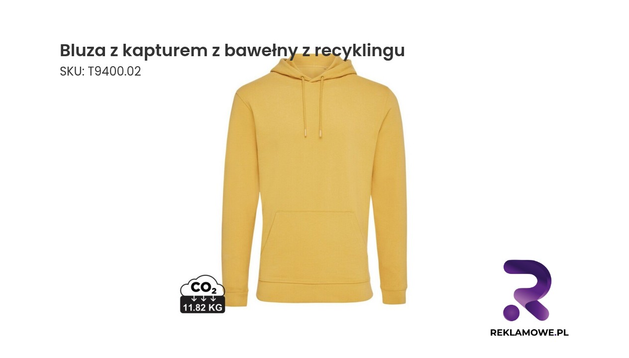 Bluza z kapturem wykonana z recyklingowanej bawełny