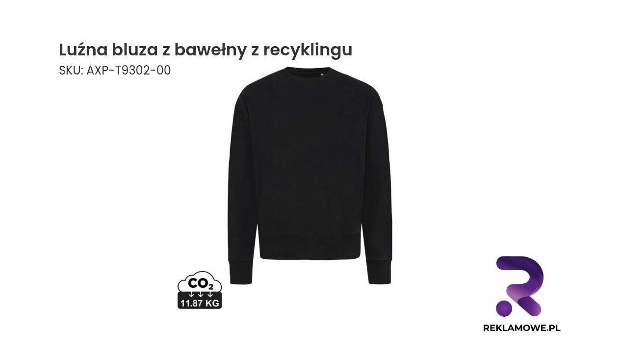 Luźna bluza z bawełny z recyklingu Iqoniq Kruger Luźna bluza z bawełny z recyklingu