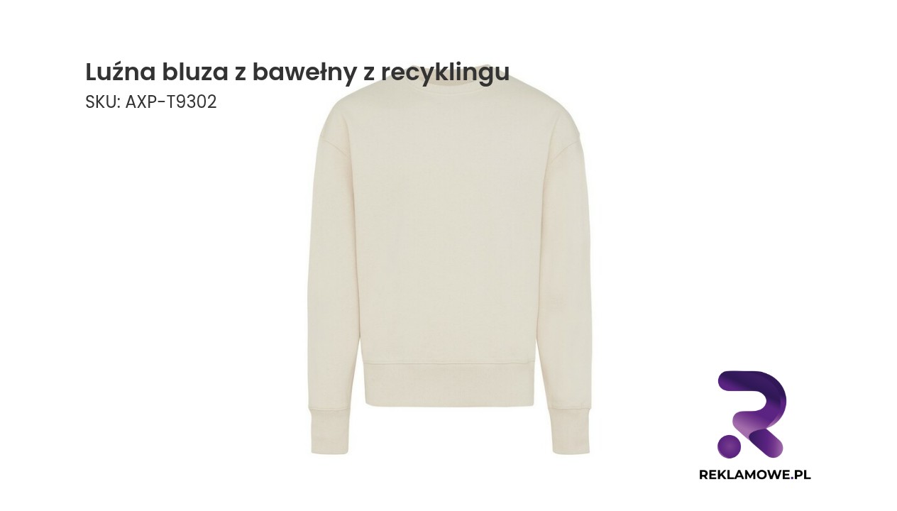 Luźna bluza z bawełny z recyklingu Iqoniq Kruger Luźna bluza z bawełny z recyklingu