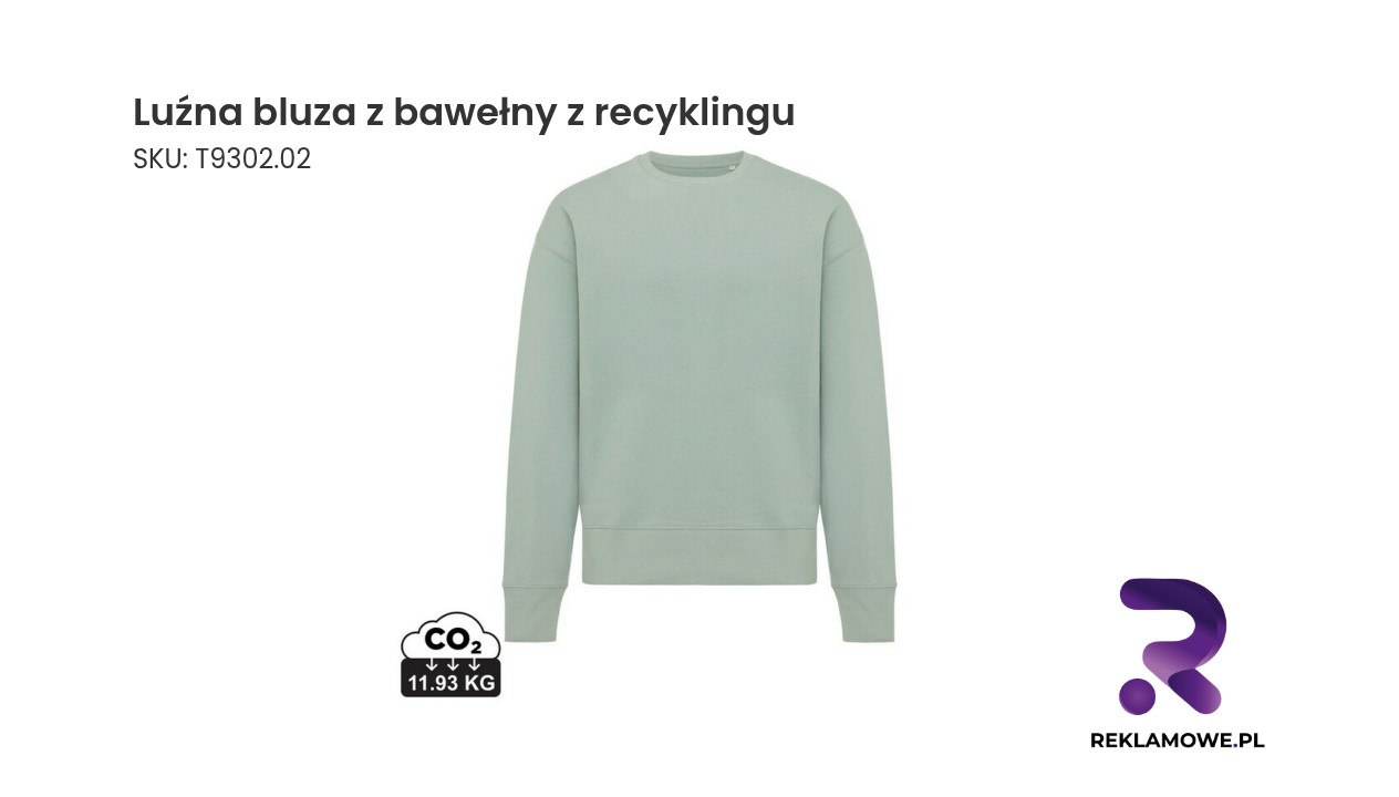 luźna bluza z bawełny z recyklingu