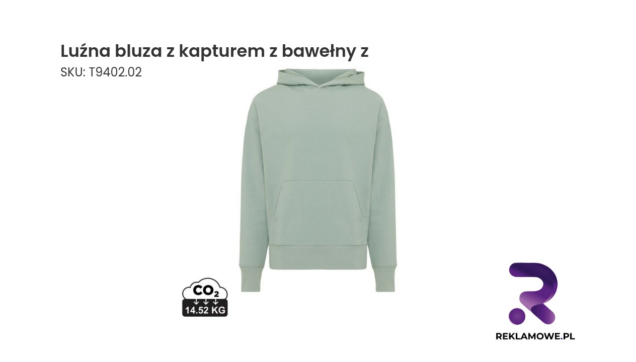 Luźna bluza z kapturem wykonana z bawełny