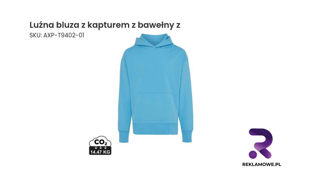 Luźna bluza z kapturem wykonana z bawełny