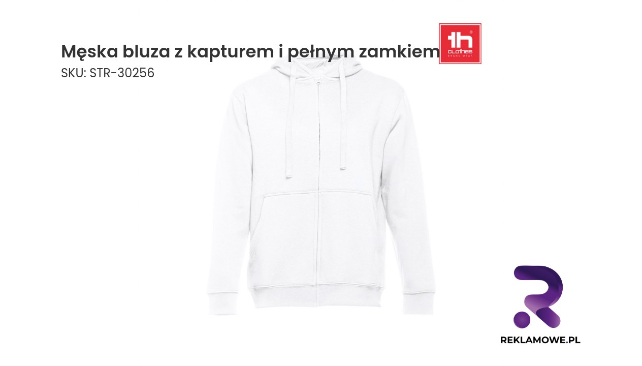 Męska bluza z kapturem i pełnym zamkiem - wygodna bluza męska na co dzień